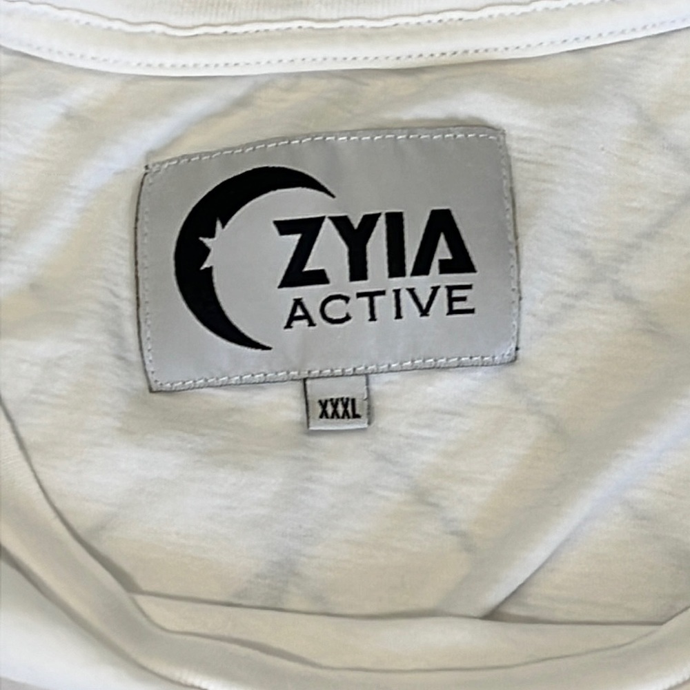 ZYIA ACTIVE HIKING TEE SZ XXXL COTTON GRAPHIC WHITE - Picture 3 of 7